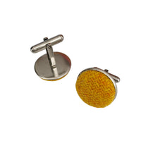 Load image into Gallery viewer, Yellow Harris Tweed Cufflinks
