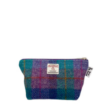 Load image into Gallery viewer, Violet &amp; Kingfisher Tartan Harris Tweed Small Make Up Bag With Cotton Lining

