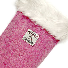 Load image into Gallery viewer, Pink Harris Tweed Christmas Stocking
