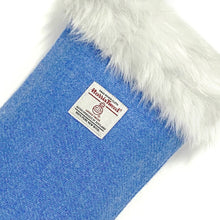 Load image into Gallery viewer, Blue Harris Tweed Christmas Stocking
