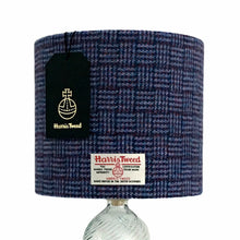 Load image into Gallery viewer, Blue / Purple Basket Weave Harris Tweed Lampshade - 20cm Diameter - SALE
