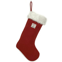 Load image into Gallery viewer, Berry Red Harris Tweed Christmas Stocking
