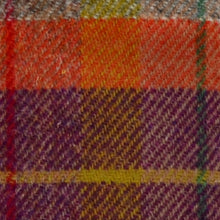 Load image into Gallery viewer, Orange, Purple &amp; Yellow Tartan Harris Tweed CEILING Shade - 25cm Diameter - SALE
