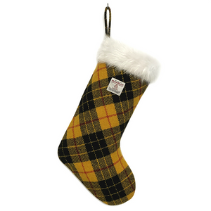 Yellow & Black MacLeod Tartan Harris Tweed Christmas Stocking