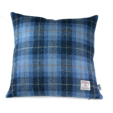 Load image into Gallery viewer, Blue Tartan Harris Tweed Cushion Cover
