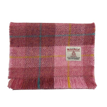 Load image into Gallery viewer, Blush Pink Tartan Harris Tweed Luxury Fringed Scarf
