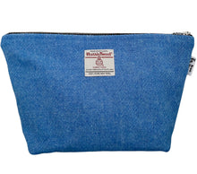 Load image into Gallery viewer, Cornflower Blue Harris Tweed Large Wash Bag
