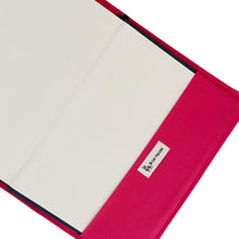 Load image into Gallery viewer, Pink &amp; Dark Violet Tartan Harris Tweed Padded A5 Notebook
