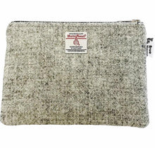 Load image into Gallery viewer, XL LARGE Harbour Grey Harris Tweed Large Pouch Purse
