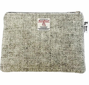 XL LARGE Harbour Grey Harris Tweed Large Pouch Purse