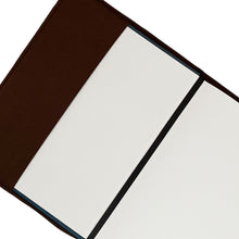 Load image into Gallery viewer, Blue &amp; Mustard Tartan Harris Tweed Padded A5 Notebook
