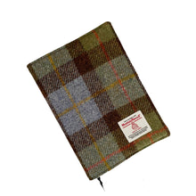 Load image into Gallery viewer, Hunting MacLeod Tartan Harris Tweed Padded A5 Notebook - Brown Lining
