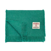 Load image into Gallery viewer, Jade Green Harris Tweed Luxury Fringed Scarf
