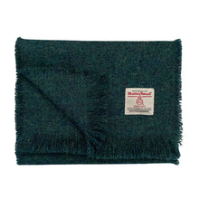 Load image into Gallery viewer, Peacock Blue Harris Tweed Luxury Fringed Scarf
