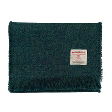 Load image into Gallery viewer, Peacock Blue Harris Tweed Luxury Fringed Scarf
