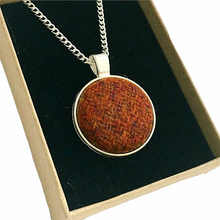 Load image into Gallery viewer, Copper Brown Harris Tweed Necklace
