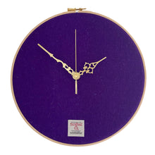 Load image into Gallery viewer, Purple Harris Tweed Wall Clock
