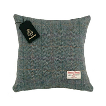 Load image into Gallery viewer, Rainbow Blue Herringbone Harris Tweed Cushion Cover
