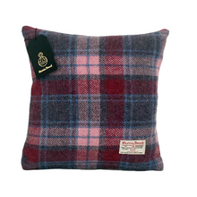 Load image into Gallery viewer, Raspberry &amp; Baby Pink Tartan Harris Tweed Cushion Cover
