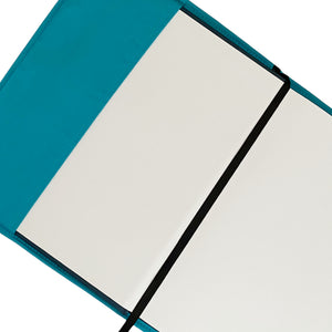 Turquoise Blue & Grey Herringbone Harris Tweed Padded A5 Notebook