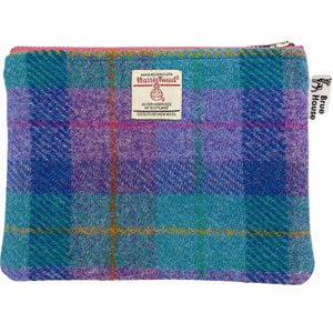 XL LARGE Violet & Kingfisher Harris Tweed Pouch Purse