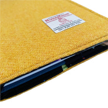 Load image into Gallery viewer, Yellow Harris Tweed Padded A5 Notebook
