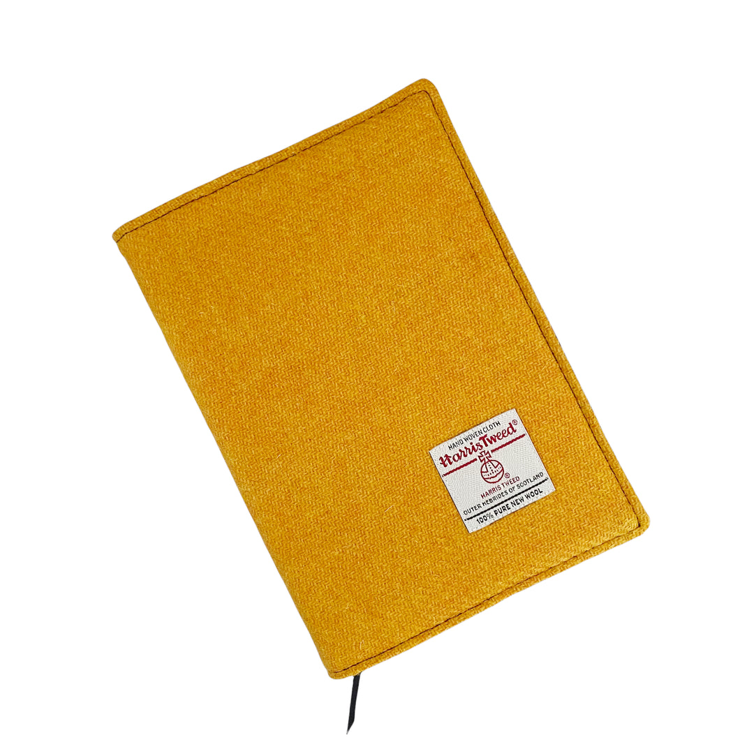 Yellow Harris Tweed Padded A5 Notebook