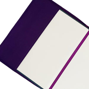 Lilac & Green Tartan Harris Tweed Padded A5 Notebook