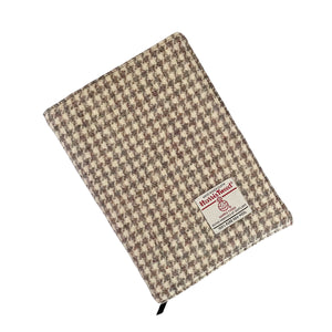 Beige & Grey Houndstooth Harris Tweed Padded A5 Notebook