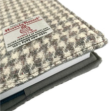 Load image into Gallery viewer, Beige &amp; Grey Houndstooth Harris Tweed Padded A5 Notebook

