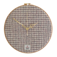 Load image into Gallery viewer, Beige &amp; Grey Houndstooth Harris Tweed Wall Clock
