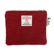 Load image into Gallery viewer, Deep Red Harris Tweed Coin Purse
