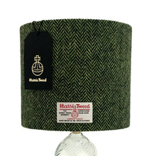 Load image into Gallery viewer, Mid Green &amp; Dark Green Herringbone Harris Tweed Lampshade - 20% Discount Applied At Checkout
