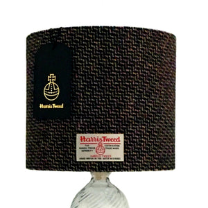 Black & Multi Coloured Tile Weave Harris Tweed Lampshade - 20cm Diameter - SALE