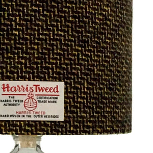 Black & Lemon Yellow Tile Weave Harris Tweed Lampshade - 20cm Diameter - SALE