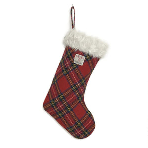 Royal Stewart Red Tartan Harris Tweed Christmas Stocking