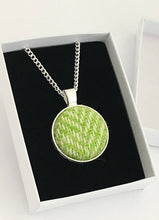 Load image into Gallery viewer, Lime Green Herringbone Harris Tweed Necklace
