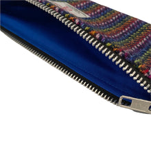 Load image into Gallery viewer, Navy Rainbow Herringbone Harris Tweed Long Pencil Case
