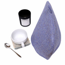 Load image into Gallery viewer, Ocean Blue Herringbone Harris Tweed Tea Cosy
