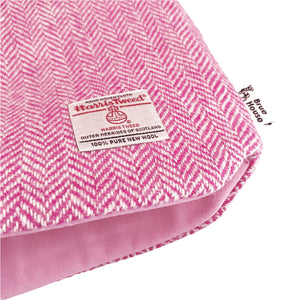 Bright Pink & White Herringbone Harris Tweed Tea Cosy