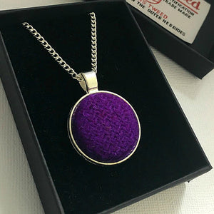 Purple Harris Tweed Necklace