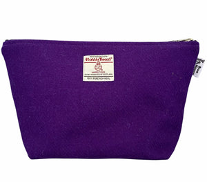 Purple Harris Tweed Large Wash Bag
