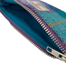 Load image into Gallery viewer, Violet &amp; Kingfisher Blue Tartan Harris Tweed Standard Pencil Case
