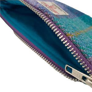 Violet & Kingfisher Blue Tartan Harris Tweed Standard Pencil Case
