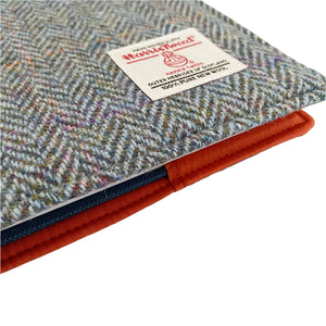 Rainbow Blue Herringbone Harris Tweed Padded A5 Notebook