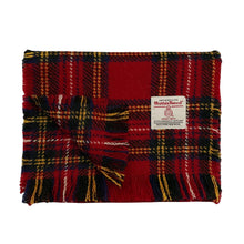 Load image into Gallery viewer, Red Tartan Harris Tweed Luxury Fringed Scarf
