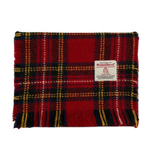 Load image into Gallery viewer, Red Tartan Harris Tweed Luxury Fringed Scarf
