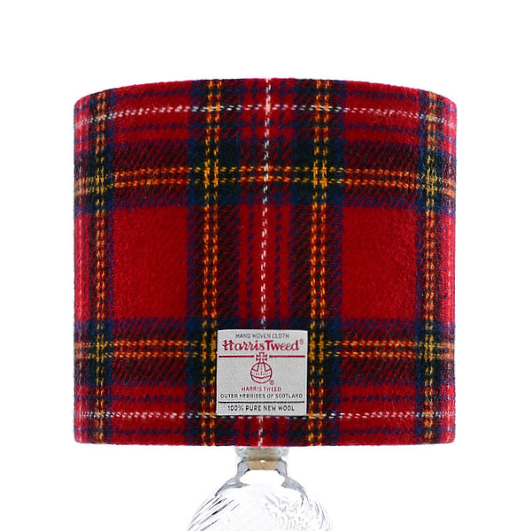Red Tartan Harris Tweed Lampshade - 20% Discount Applied At Checkout