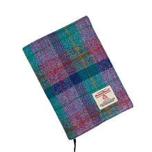 Load image into Gallery viewer, Violet &amp; Kingfisher Tartan Harris Tweed Padded A5 Notebook
